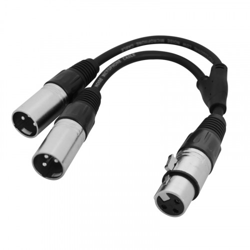 W Audio 0.25m XLR-F - 2 x XLR-M Cable
